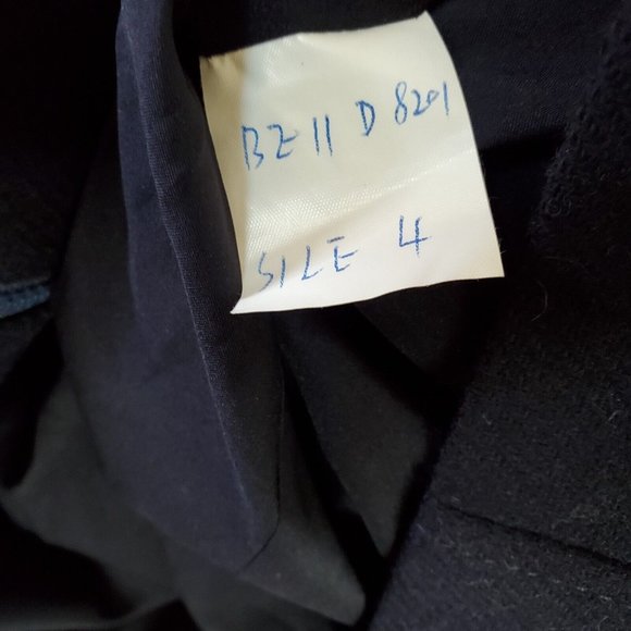Susana Monaco Womens Double Breasted Coat Sz 4 Navy Blue Wool L/S Knit Pockets - Picture 11 of 11